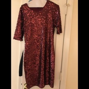 BCBG MAXAZRIA | Sequin 3/4 sleeve Dress